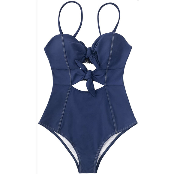 Cupshe Knotted Cutout Adjustable Straps Swimsuit - Picture 4 of 5